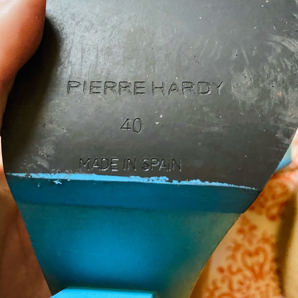 Pierre Hardy wood platform wedge high heel ombré ankle strap shoe sandal 40 9 - Picture 4 of 5
